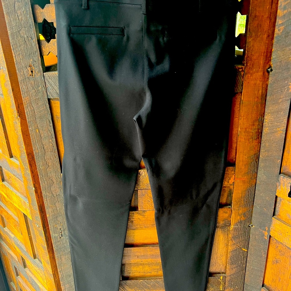 Black straight leg ankle pant. Stretchy like yoga pants.